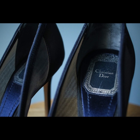 Blue Dior Midnight Garden Rhinestone Rose Pumps - Picture 8 of 8